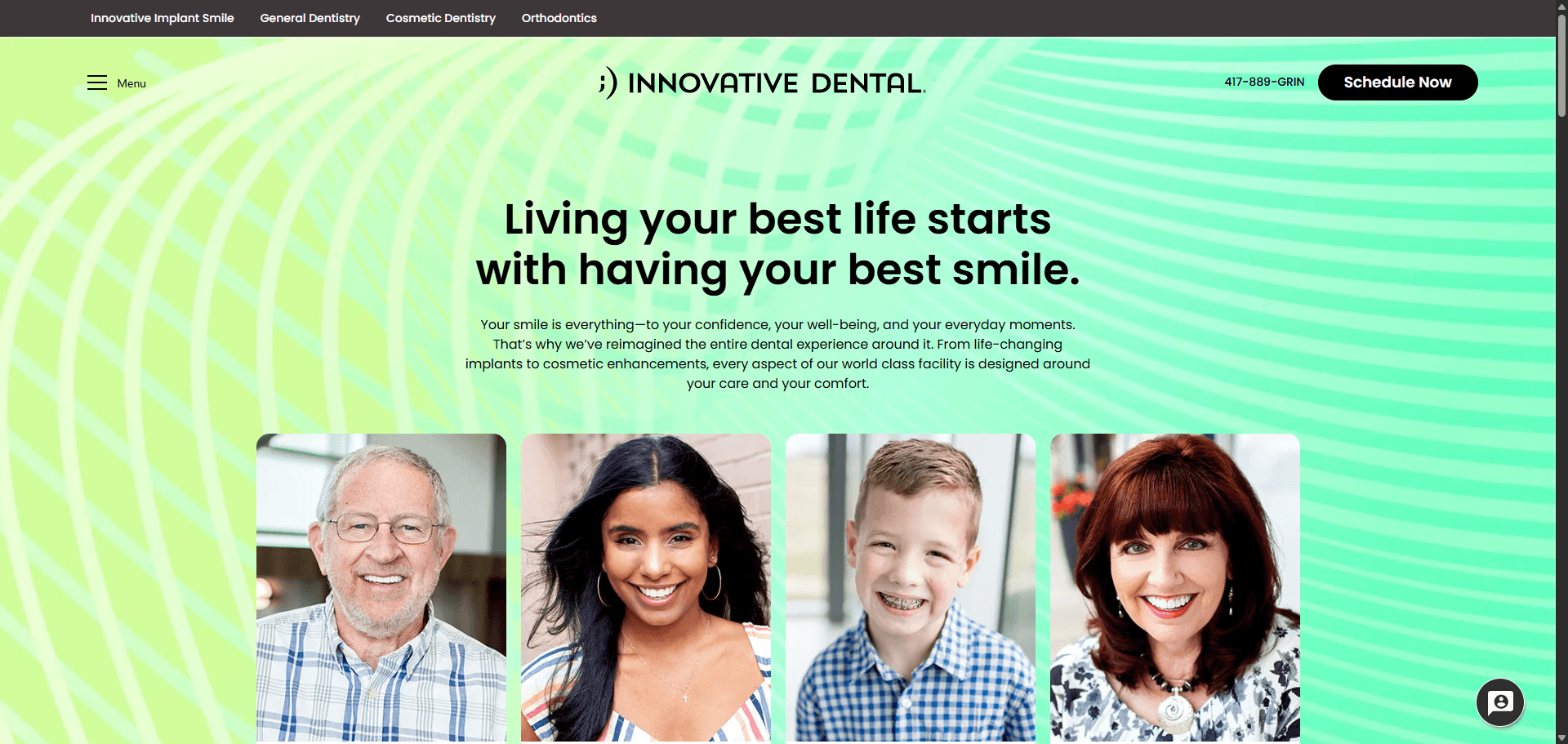 Innovative Dental Springfield website homepage